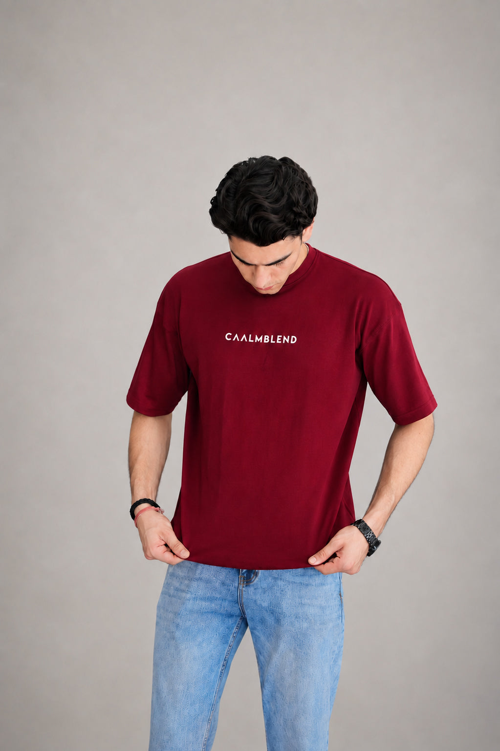 Warmth | Maroon Oversized T-Shirt