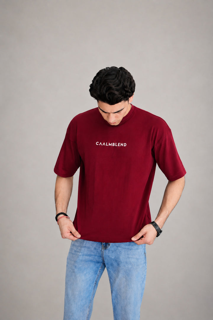 Warmth | Maroon Oversized T-Shirt