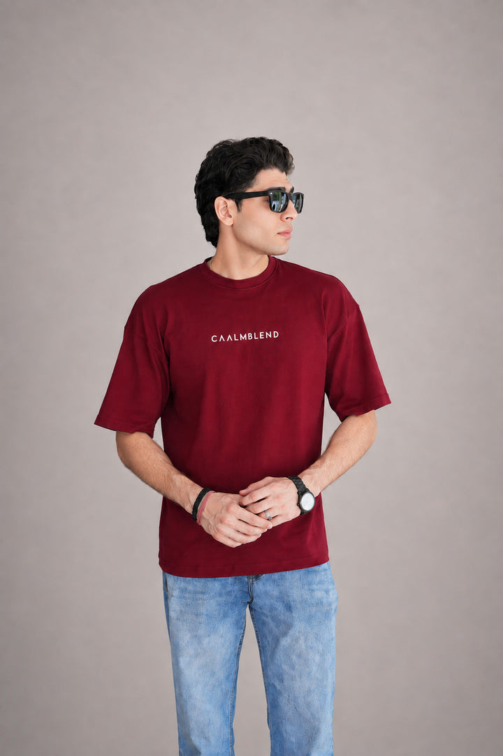 Warmth | Maroon Oversized T-Shirt
