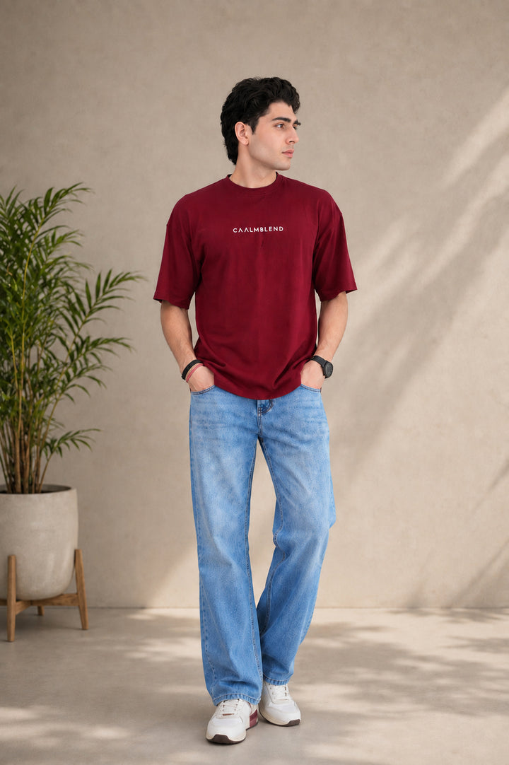 Warmth | Maroon Oversized T-Shirt